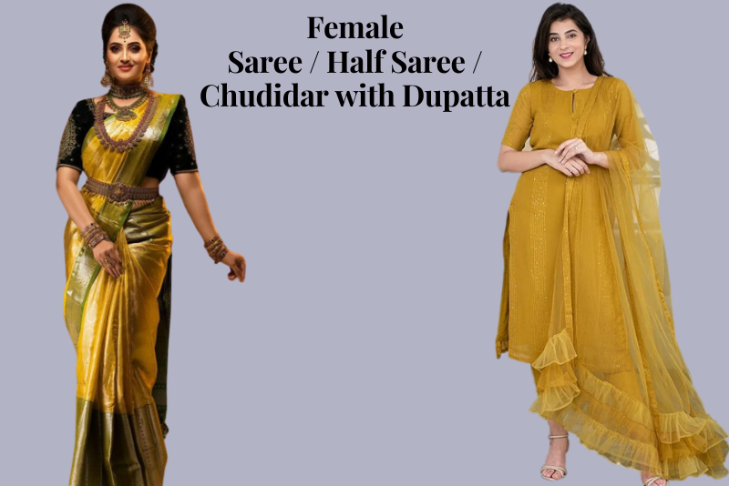 Female Saree / Half Saree / Chudidar with Dupatta